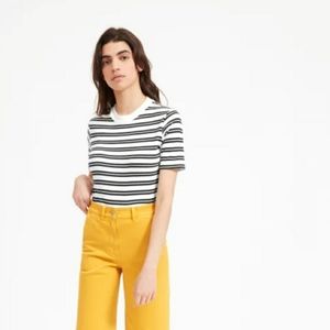 Everlane Striped Cotton Mock Neck Tee